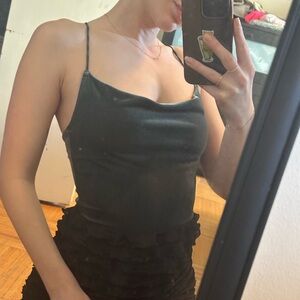 Xs velvet Abercrombie & Fitch body suit with cowl neck